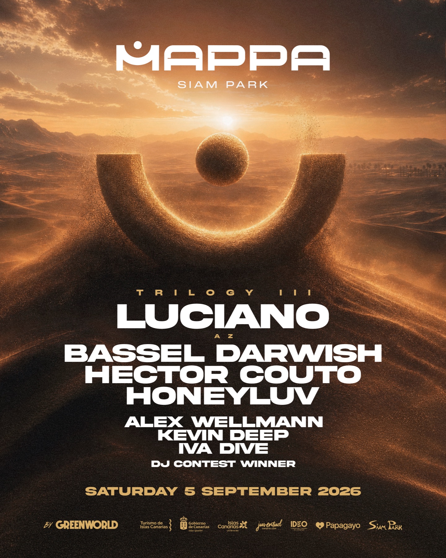 Cartel MAPPA Trilogy III · LUCIANO, Bassel Darwish, Hector Couto, Honeyluv, Alex Wellmann, Kevin Deep, Iva Dive · 05.09.2026 · Siam Park